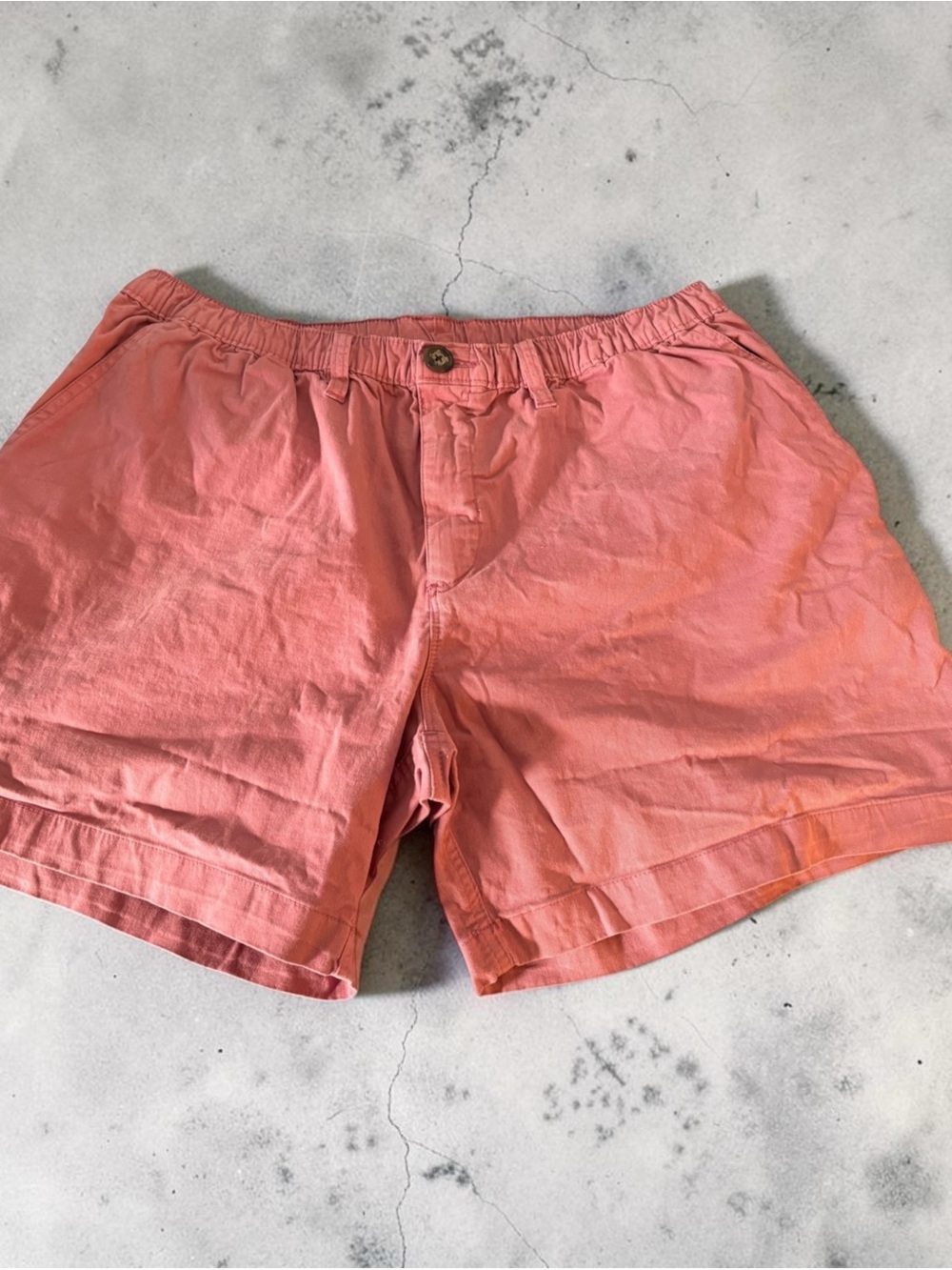 Chubbies rose colored shorts